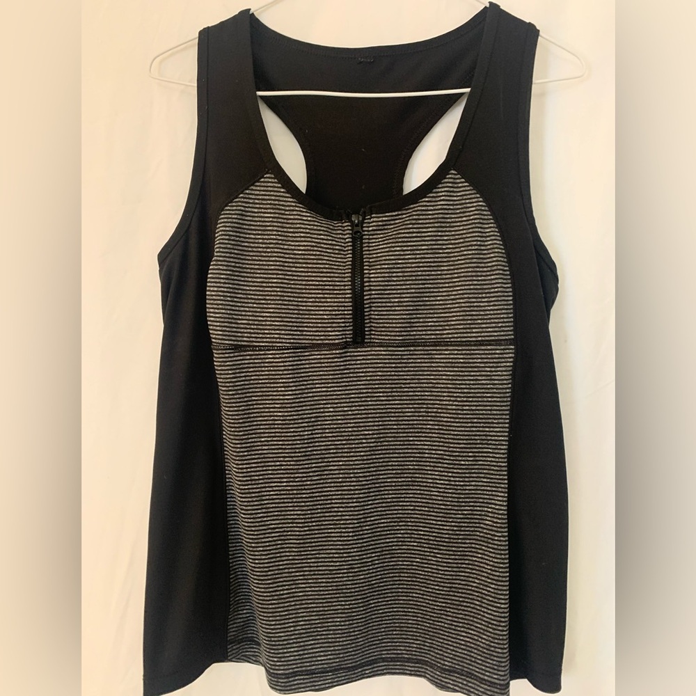 RBX Black and Gray Striped Tank Top